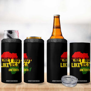 They Not Like Us Juneteenth 1865 4 in 1 Can Cooler Tumbler Afrocentric Africa Map Black Pride TS02 Print Your Wear