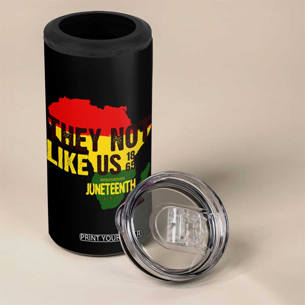 They Not Like Us Juneteenth 1865 4 in 1 Can Cooler Tumbler Afrocentric Africa Map Black Pride TS02 Print Your Wear