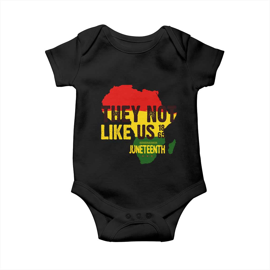 They Not Like Us Juneteenth 1865 Baby Onesie Afrocentric Africa Map Black Pride TS02 Black Print Your Wear