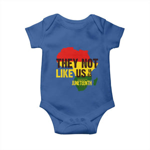 They Not Like Us Juneteenth 1865 Baby Onesie Afrocentric Africa Map Black Pride TS02 Royal Blue Print Your Wear