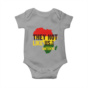 They Not Like Us Juneteenth 1865 Baby Onesie Afrocentric Africa Map Black Pride TS02 Sport Gray Print Your Wear