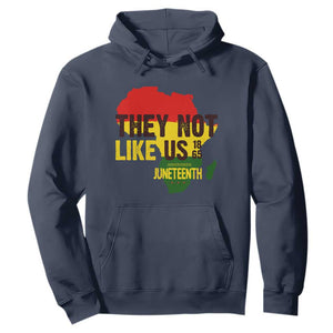 They Not Like Us Juneteenth 1865 Hoodie Afrocentric Africa Map Black Pride TS02 Navy Print Your Wear