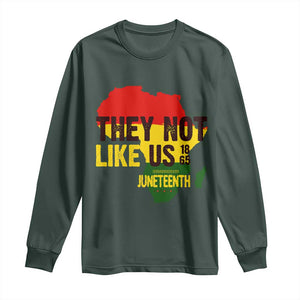 They Not Like Us Juneteenth 1865 Long Sleeve Shirt Afrocentric Africa Map Black Pride TS02 Dark Forest Green Print Your Wear
