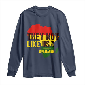 They Not Like Us Juneteenth 1865 Long Sleeve Shirt Afrocentric Africa Map Black Pride TS02 Navy Print Your Wear