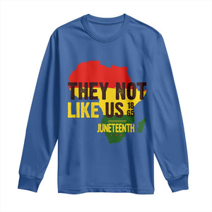 They Not Like Us Juneteenth 1865 Long Sleeve Shirt Afrocentric Africa Map Black Pride TS02 Royal Blue Print Your Wear