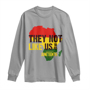 They Not Like Us Juneteenth 1865 Long Sleeve Shirt Afrocentric Africa Map Black Pride TS02 Sport Gray Print Your Wear