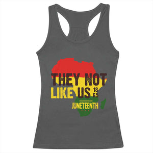 They Not Like Us Juneteenth 1865 Racerback Tank Top Afrocentric Africa Map Black Pride TS02 Dark Heather Print Your Wear