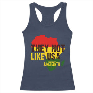 They Not Like Us Juneteenth 1865 Racerback Tank Top Afrocentric Africa Map Black Pride TS02 Navy Print Your Wear