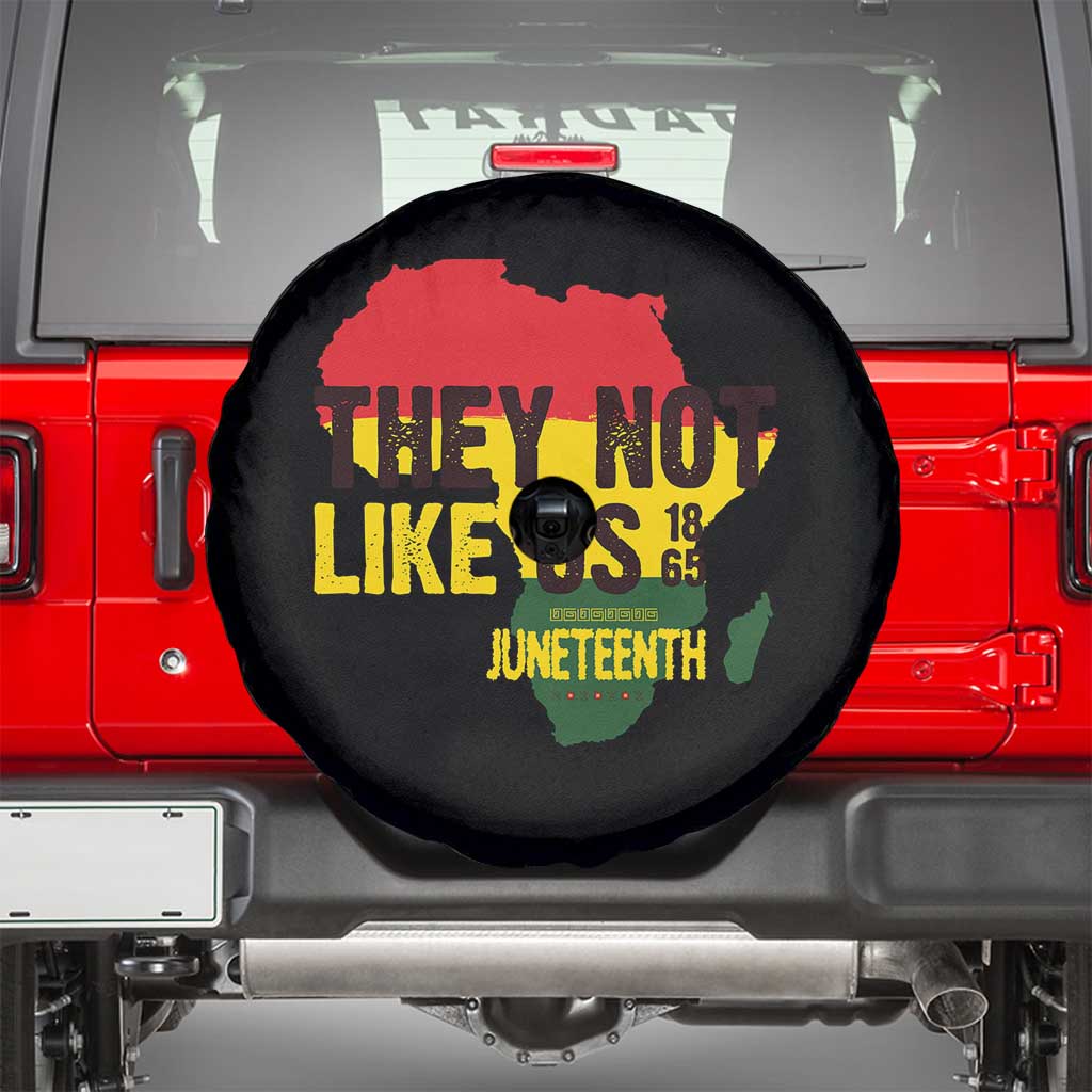 They Not Like Us Juneteenth 1865 Spare Tire Cover Afrocentric Africa Map Black Pride TS02 Black Print Your Wear