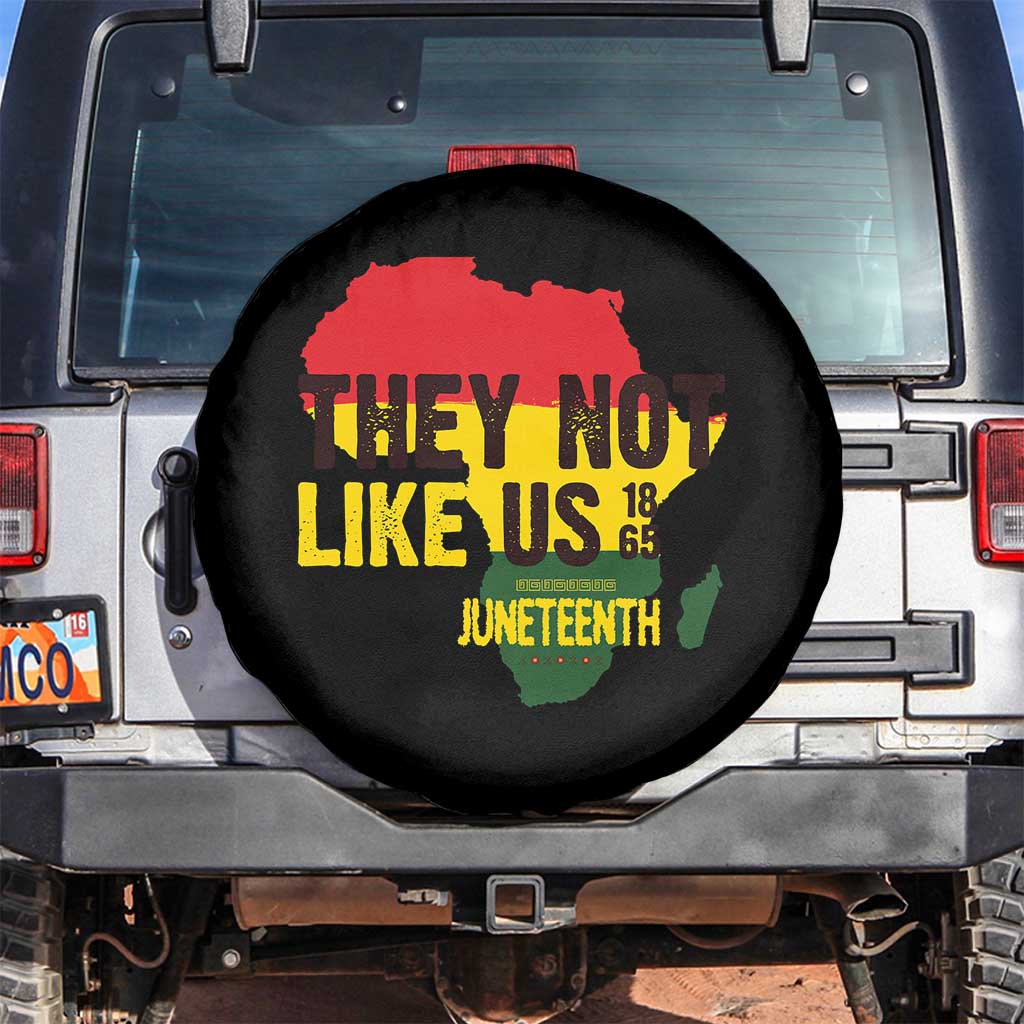 They Not Like Us Juneteenth 1865 Spare Tire Cover Afrocentric Africa Map Black Pride TS02 No hole Black Print Your Wear