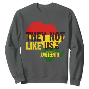 They Not Like Us Juneteenth 1865 Sweatshirt Afrocentric Africa Map Black Pride TS02 Dark Heather Print Your Wear