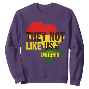 They Not Like Us Juneteenth 1865 Sweatshirt Afrocentric Africa Map Black Pride TS02 Purple Print Your Wear