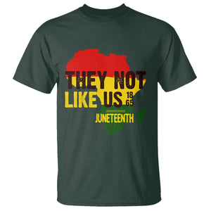 They Not Like Us Juneteenth 1865 T Shirt Afrocentric Africa Map Black Pride TS02 Dark Forest Green Print Your Wear