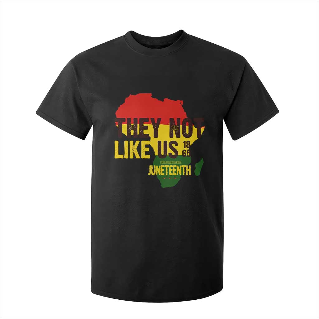 They Not Like Us Juneteenth 1865 T Shirt For Kid Afrocentric Africa Map Black Pride TS02 Black Print Your Wear