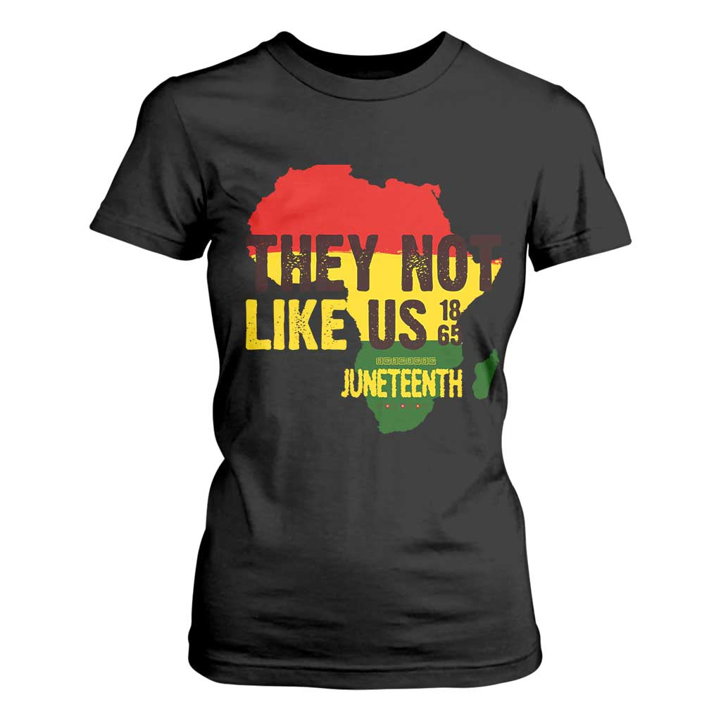 They Not Like Us Juneteenth 1865 T Shirt For Women Afrocentric Africa Map Black Pride TS02 Black Print Your Wear