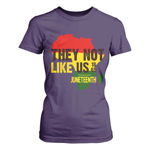 They Not Like Us Juneteenth 1865 T Shirt For Women Afrocentric Africa Map Black Pride TS02 Purple Print Your Wear