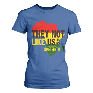 They Not Like Us Juneteenth 1865 T Shirt For Women Afrocentric Africa Map Black Pride TS02 Royal Blue Print Your Wear