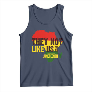 They Not Like Us Juneteenth 1865 Tank Top Afrocentric Africa Map Black Pride TS02 Navy Print Your Wear