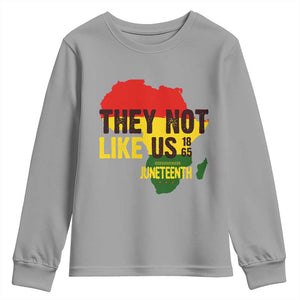 They Not Like Us Juneteenth 1865 Youth Sweatshirt Afrocentric Africa Map Black Pride TS02 Sport Gray Print Your Wear