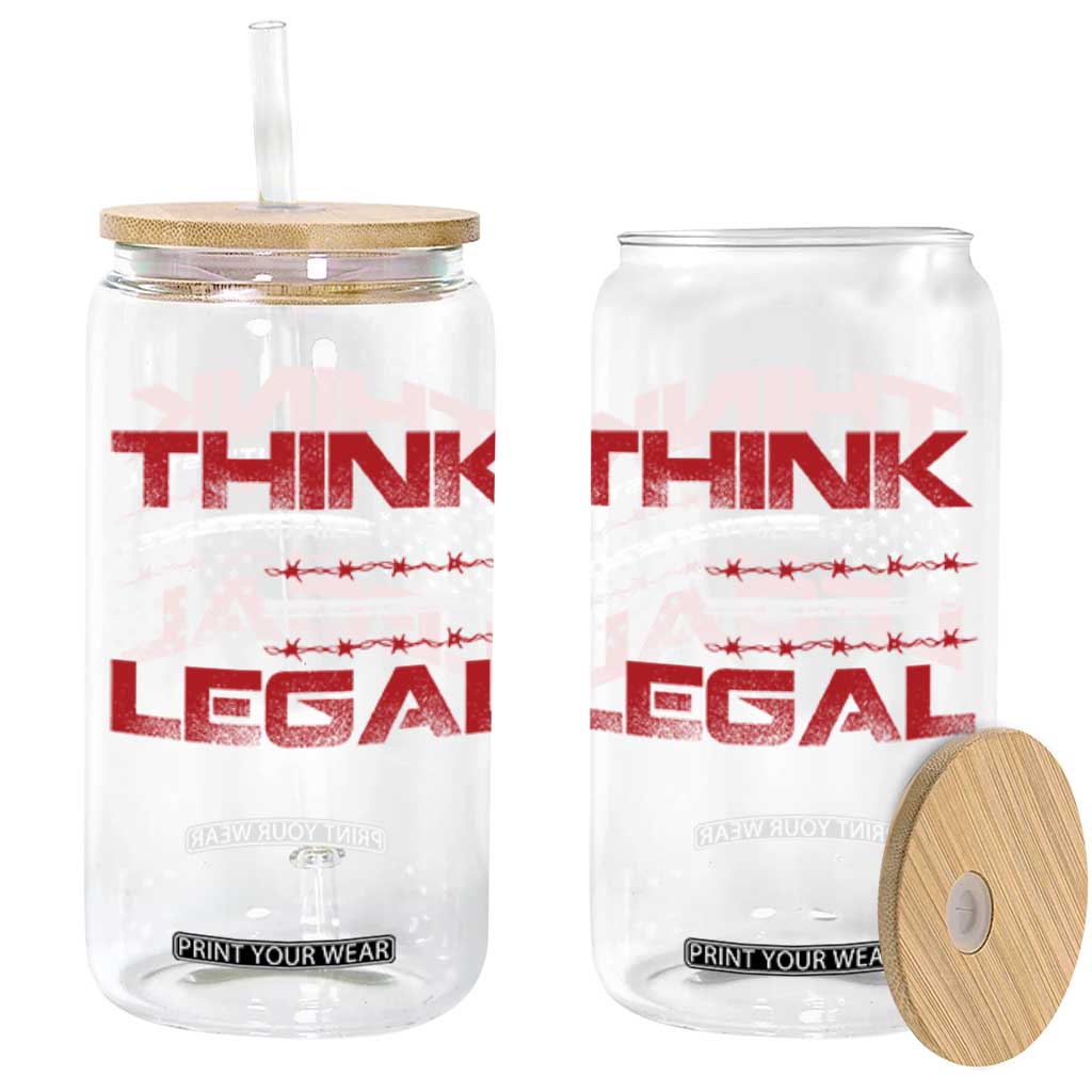Think While It's Still Legal Glass Can Patriotic Flag TS10 Black Print Your Wear