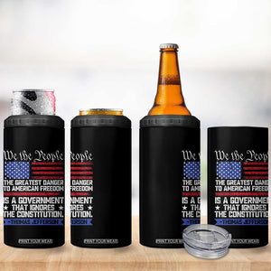 Thomas Jefferson 4 in 1 Can Cooler Tumbler The Greatest Danger To Freedom Patriotic USA Flag TS10 Print Your Wear