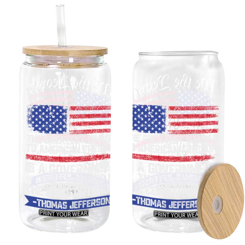Thomas Jefferson Glass Can The Greatest Danger To Freedom Patriotic USA Flag TS10 Black Print Your Wear