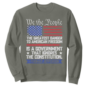 Thomas Jefferson Sweatshirt The Greatest Danger To Freedom Patriotic USA Flag TS10 Military Green Print Your Wear
