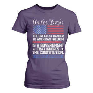 Thomas Jefferson T Shirt For Women The Greatest Danger To Freedom Patriotic USA Flag TS10 Purple Print Your Wear