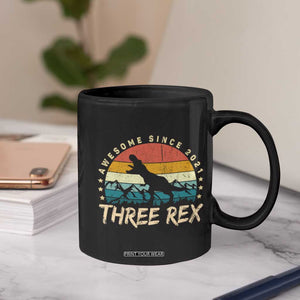 Three Rex 3rd Birthday Coffee Mug 3 Years Old Dinosaur Bday Boy TS02 Print Your Wear