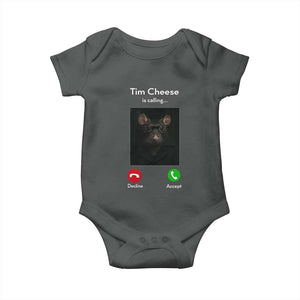 Tim Cheese Is Calling Baby Onesie Funny Decline Or Accept Meme TS02 Dark Heather Print Your Wear