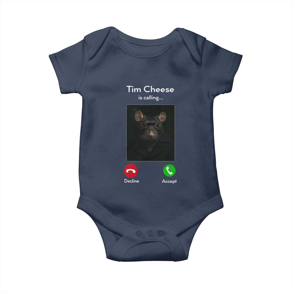 Tim Cheese Is Calling Baby Onesie Funny Decline Or Accept Meme TS02 Navy Print Your Wear