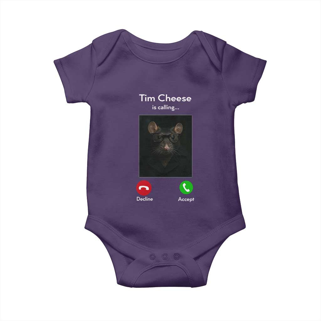 Tim Cheese Is Calling Baby Onesie Funny Decline Or Accept Meme TS02 Purple Print Your Wear