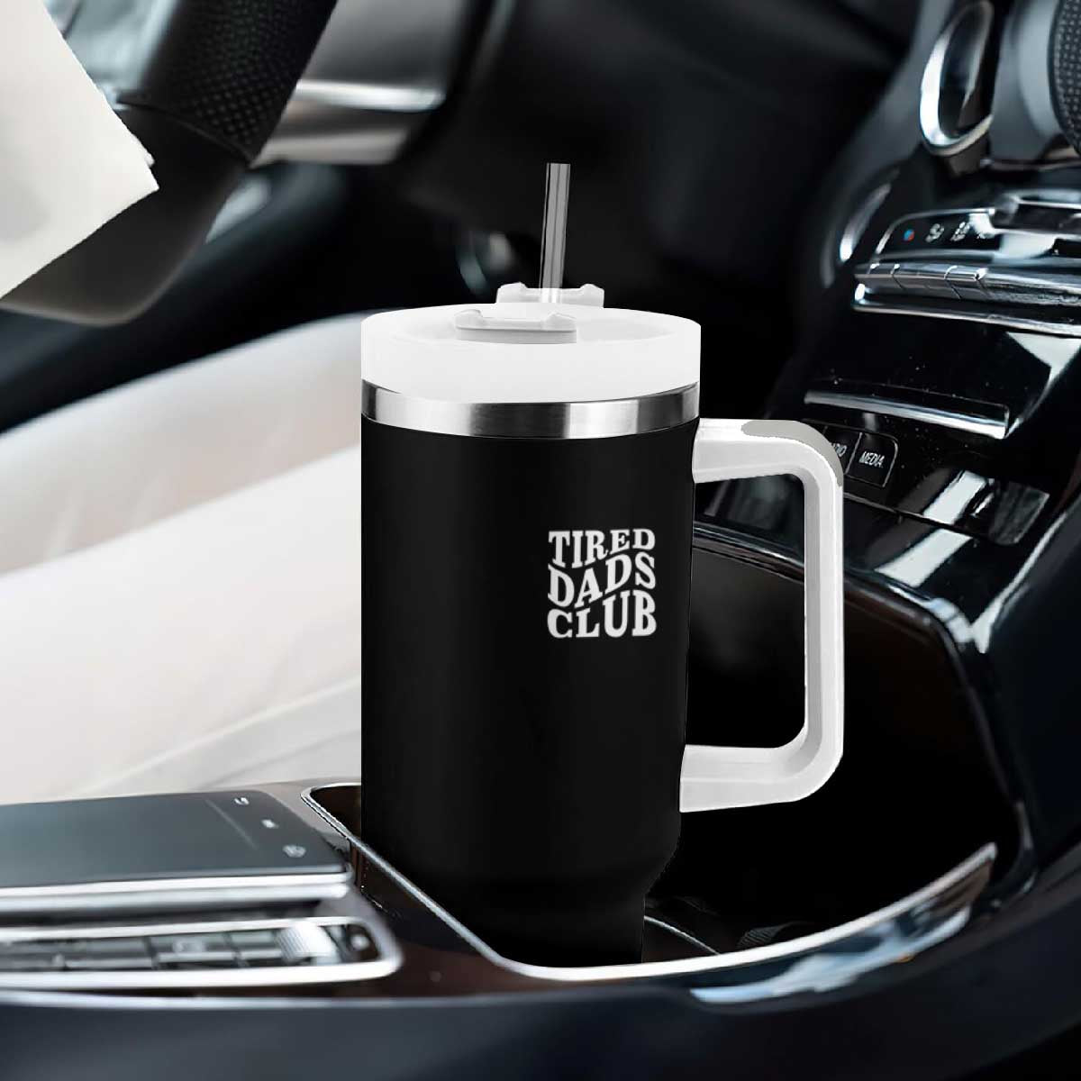 Tired Dads Club Tumbler With Handle Fathers Day Funny Dad Life TS10 Print Your Wear