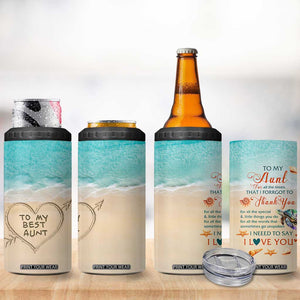 To My Best Aunt 4 in 1 Can Cooler Tumbler Beach Mother's Day Gift For Auntie TB11 Print Your Wear