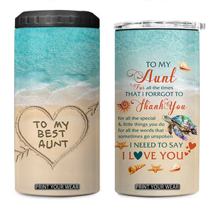 To My Best Aunt 4 in 1 Can Cooler Tumbler Beach Mother's Day Gift For Auntie TB11 One Size: 16 oz Blue Sand Print Your Wear