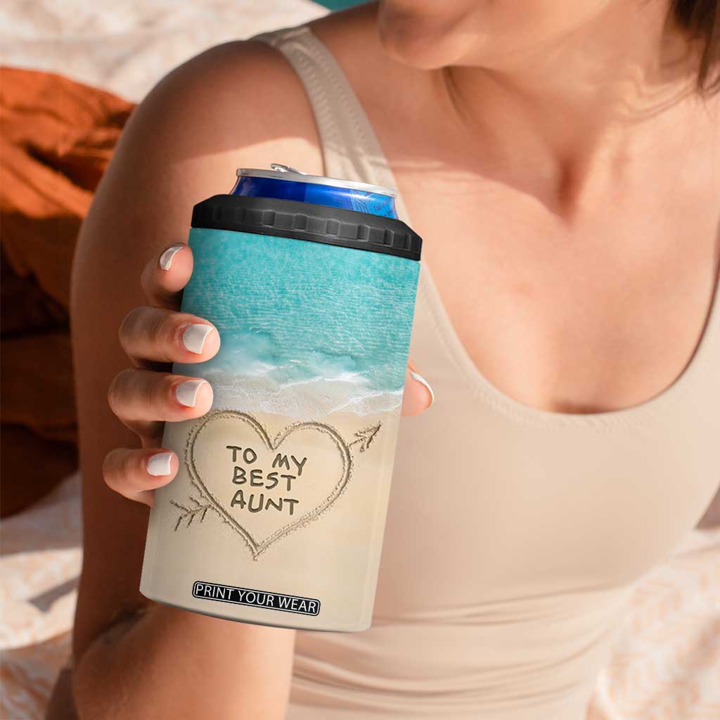 To My Best Aunt 4 in 1 Can Cooler Tumbler Beach Mother's Day Gift For Auntie TB11 Print Your Wear