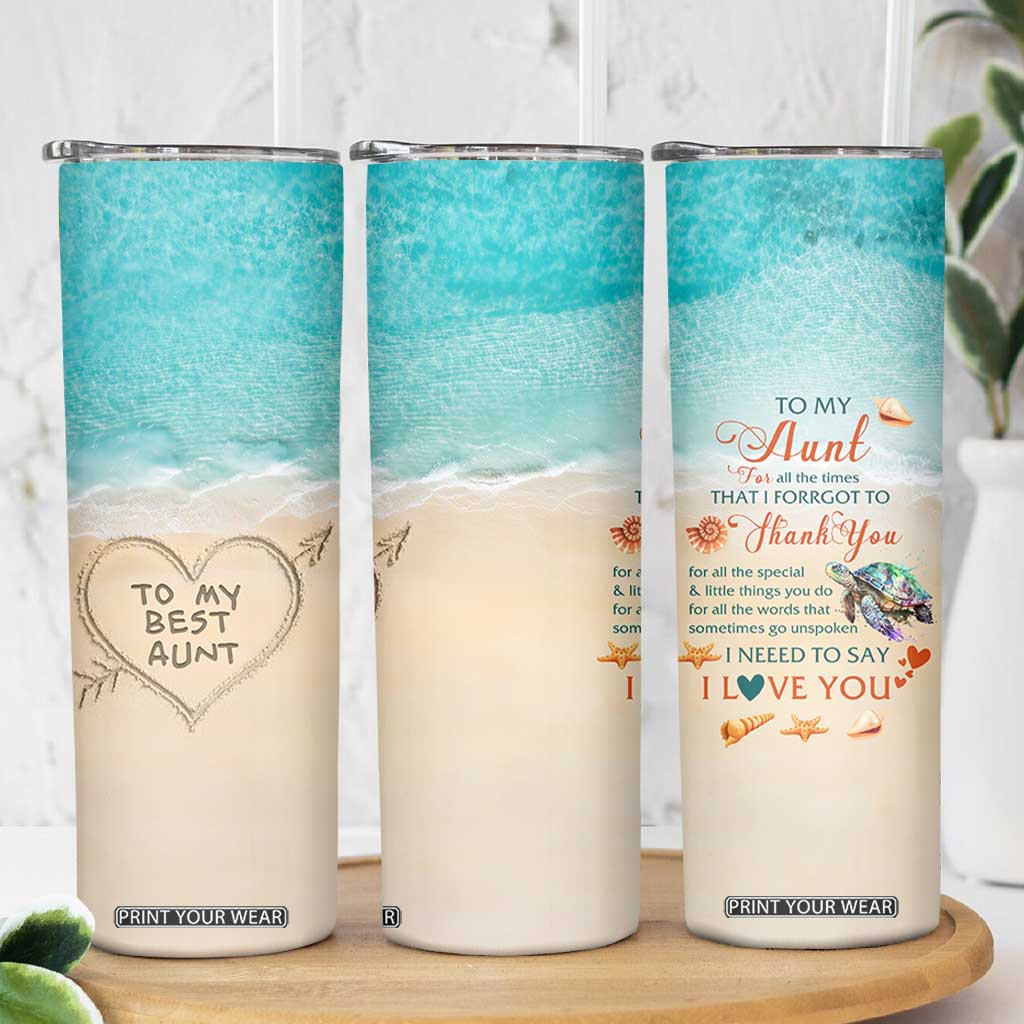 To My Best Aunt Skinny Tumbler Beach Mother's Day Gift For Auntie TB11 Print Your Wear