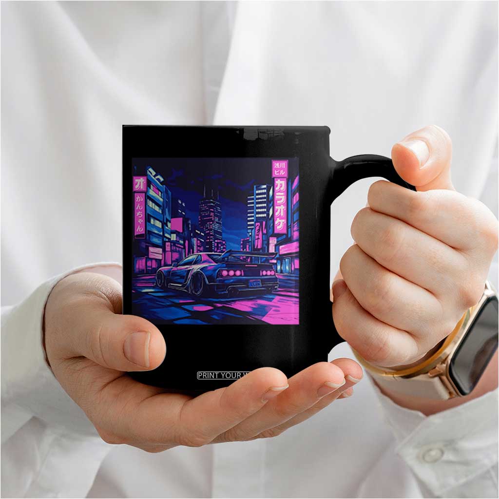 Tokyo Night Drive Coffee Mug Retro Futuristic JDM Street Racing Aesthetic TS09 Print Your Wear