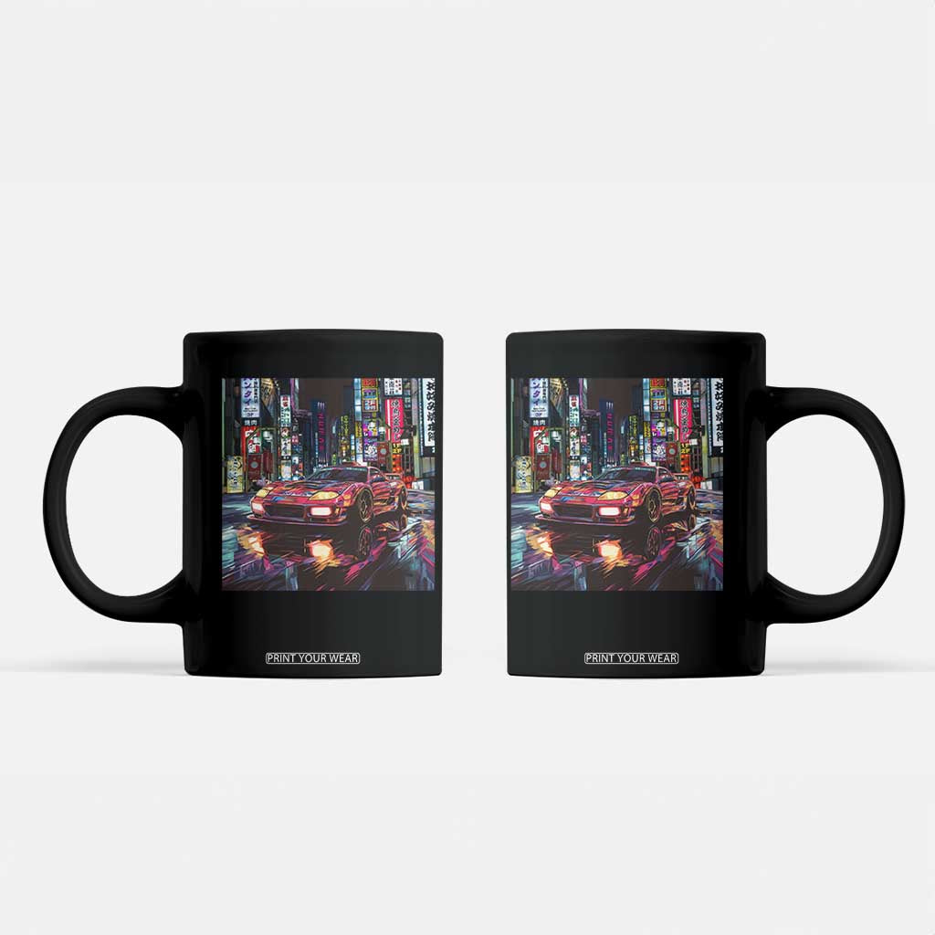 Tokyo Night Racer Coffee Mug JDM Street Racing Neon Aesthetic TS09 Black Print Your Wear