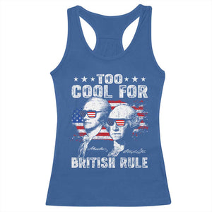 Too Cool For British Rule Racerback Tank Top USA American Flag 4th of July TS10 Royal Blue Print Your Wear