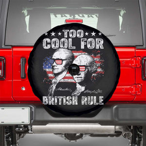 Too Cool For British Rule Spare Tire Cover USA American Flag 4th of July TS10 Black Print Your Wear
