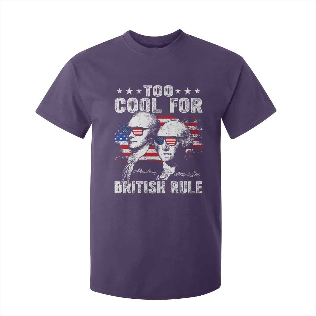 Too Cool For British Rule T Shirt For Kid USA American Flag 4th of July TS10 Purple Print Your Wear