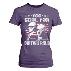 Too Cool For British Rule T Shirt For Women USA American Flag 4th of July TS10 Purple Print Your Wear