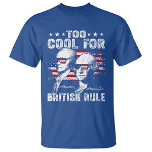 Too Cool For British Rule T Shirt USA American Flag 4th of July TS10 Royal Blue Print Your Wear
