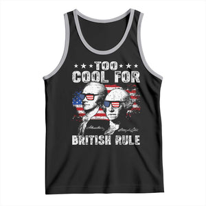 Too Cool For British Rule Tank Top USA American Flag 4th of July TS10 Black Athletic Heather Print Your Wear