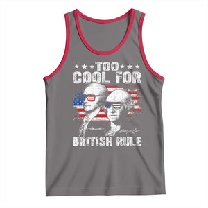 Too Cool For British Rule Tank Top USA American Flag 4th of July TS10 Deep Heather Red Print Your Wear
