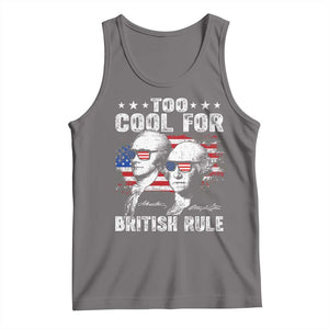 Too Cool For British Rule Tank Top USA American Flag 4th of July TS10 Deep Heather Print Your Wear