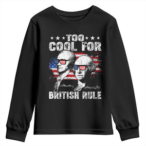 Too Cool For British Rule Youth Sweatshirt USA American Flag 4th of July TS10 Black Print Your Wear