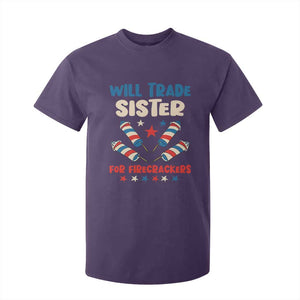 Trade Sister For Firecrackers T Shirt For Kid Funny Boys 4th Of July Kids Patriotic TS10 Purple Print Your Wear
