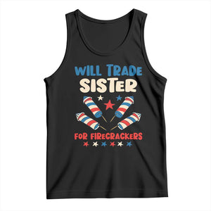 Trade Sister For Firecrackers Tank Top Funny Boys 4th Of July Kids Patriotic TS10 Black Print Your Wear
